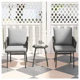 Okwish Rattan-Bistroset 3-tlg. grau