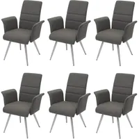 Mendler 6er-Set Esszimmerstuhl HWC-G55, Küchenstuhl Stuhl mit Armlehne, Stoff/Textil