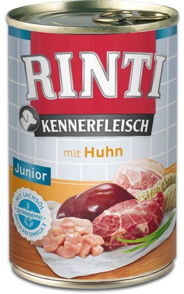 Rinti Kennerfleisch Junior Huhn Nassfutter für Hunde - Huhn 400g (Rabatt für Stammkunden 3%)