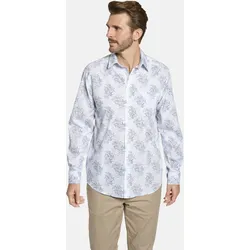 Langarmhemd BABISTA "Hemd DOLVIANO", Herren, Gr. XL, weiß (weiß gemustert), Langarm, Hemden, mit umschlagbaren Manschetten
