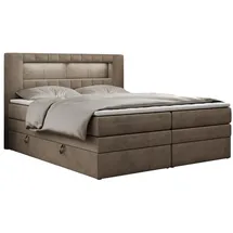 MKS Meble Boxspringbett Braun, Textil, 2-Sitzer, H3, Rechteckig, 180x200 cm, Schlafzimmer, Betten, Boxspringbetten