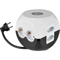 Unitec Tischsteckdose 1,4 m Schwarz/Weiß 2 St.