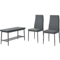 Vicco Sitzbank und Stuhl Grand, Grau, 85 x 46.5