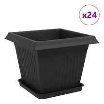 vidaXL Blumentöpfe 24 33 x 33 x 26 cm Schwarz