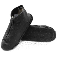 DolDer wasserdichte Überschuhe, Silikon Schuhüberzieher wasserdicht Schuhe Silikonschuhe perfekt für Regen, Wandern und Gassi Gehen Hund, Regenüberschuhe (Größe M, schwarz)