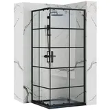 REA Concept Duschkabine 90 x 90 cm links schwarz transparent REA-K5478