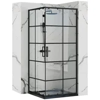 REA Concept Duschkabine 90 x 90 cm links schwarz transparent REA-K5478