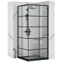 REA Concept Duschkabine 90 x 90 cm links schwarz transparent REA-K5478