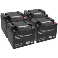 KungLong Akku Batterie Roller Elektromobil E-Scooter E Rex 1500 4x 12V 50Ah 48V AGM Blei Bleigel wie 55Ah 60Ah 66Ah kompatibel MP