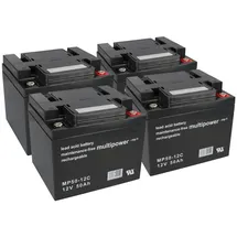 KungLong Akku Batterie Roller Elektromobil E-Scooter E Rex 1500 4x 12V 50Ah 48V AGM Blei Bleigel wie 55Ah 60Ah 66Ah kompatibel MP