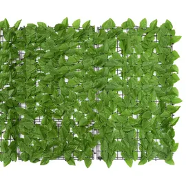 vidaXL Sichtschutzmatte mit Grünen Blättern 500 x 100 cm