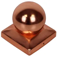 Baumarktplus Pfostenkappe Abdeckkappe Edelstahl - Kupfer - verzinkt - Pyramide - Kugel div... 101 x 101 mm Kupfer Kugel