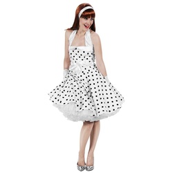 thetru Kostüm Rockabilly Kleid weiß-schwarz, Glamouröser Auftritt im femininen Stil der 50er Jahre weiß L