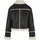 URBAN CLASSICS Shearling Lederjacke Black / White Sand L
