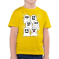 Shirtracer T-Shirt Lustige Geister Gespenster Geist Gespenst Halloween Kostüme für Kinder Jungs gelb 104 (3/4 Jahre)