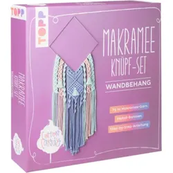 TOPP 18241 Makramee Knüpf-Set: Wandbehang - Anleitung und Material für einen Makramee-Wandbehang in angesagten Cotton-Candy-Farbtönen | Kirsch, Josephine