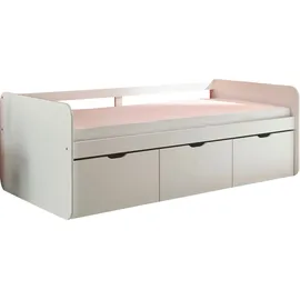 Begabino Stauraumbett Eino 90 x 200 cm Holz lackiert weiß