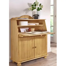 Home Affaire Sekretär HOME AFFAIRE "Mette, Schreibtisch im Landhausstil", beige (natur gebeizt, gewachst), B:82cm H:107cm T:39cm, Sekretäre, Sekretär, aus Massivholz, Breite 82 cm