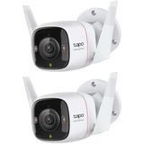 TP-Link Tapo C310P2 Überwachungskamera Außen, WLAN IP Kamera, 3MP Hochauflösung, 30m Nachtsicht, Bewegungserkennung, IP66,Alarmmeldung, Zwei Wege Audio,unterstützt Alexa & Google Assistant, 2 Stück