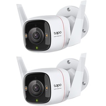 TP-Link Tapo C310P2 Überwachungskamera Außen, WLAN IP Kamera, 3MP Hochauflösung, 30m Nachtsicht, Bewegungserkennung, IP66,Alarmmeldung, Zwei Wege Audio,unterstützt Alexa & Google Assistant, 2 Stück