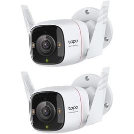 TP-Link Tapo C310P2 Überwachungskamera Außen, WLAN IP Kamera, 3MP Hochauflösung, 30m Nachtsicht, Bewegungserkennung, IP66,Alarmmeldung, Zwei Wege Audio,unterstützt Alexa & Google Assistant, 2 Stück