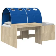 vidaXL Hochbett mit Schreibtisch 3 Stk. Eiche blau