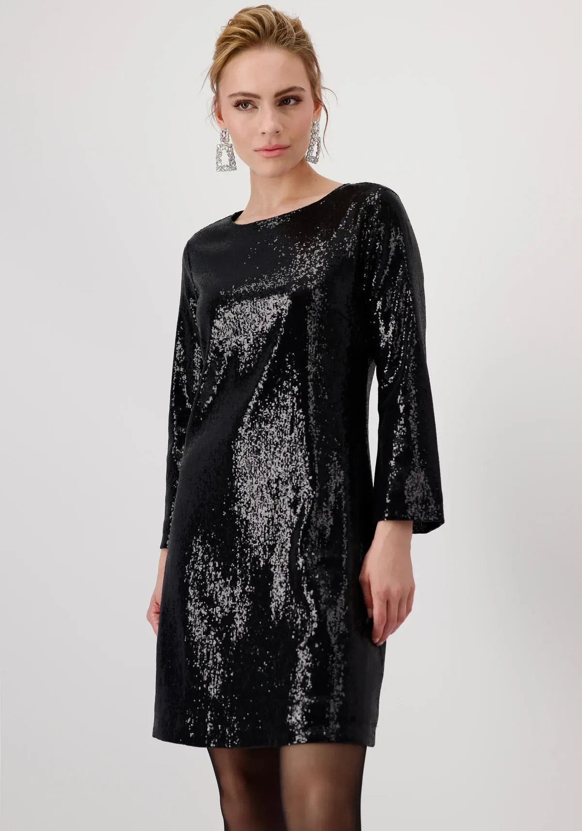 Cocktailkleid, mit glänzenden Pailletten, Gr. 40 - N-Gr, schwarz, , 78279624-40 N-Gr