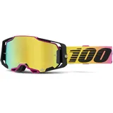 100% 100 Percent Armega 91, Crossbrille verspiegelt - Pink/Gelb/Schwarz Gold-Verspiegelt