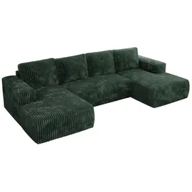 MKS Meble Ecksofa Cord 5-Sitzer Grün