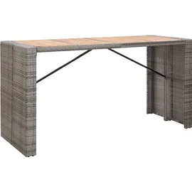 vidaXL 9-tlg. Garten-Bar-Set Poly Rattan und Akazienholz Grau