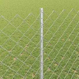 vidaXL Zaun mit Pfosten 1,4 x 10 m Silber/Stahl