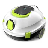 Bocxi Kabellos Poolsauger Akku, 120 Min. Laufzeit, Leichtgewicht Poolroboter, Automatische Reinigung mit Selbsteinparkfunktion, Leistungsstarker Poolsauger für Flache Boden bis 110 m2(Weißg)