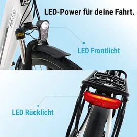 AsVIVA B15 City E-Bike 28 Zoll, B15_FBA 36V Trekkingrad Elektrofahrrad Pedelec weiß