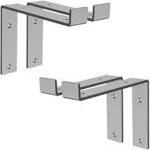 ML-Design 4 Stück Regalhalterung 20x4x14,5 cm Grau aus Metall 8 Zoll L-Form