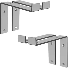 ML-Design 4 Stück Regalhalterung 20x4x14,5 cm Grau aus Metall 8 Zoll L-Form