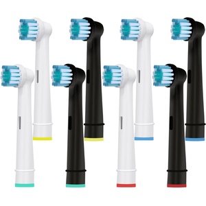 8 Stück Aufsteckbürsten kompatibel mit Oral B Elektrische Zahnbürste, Zahnbürstenaufsatz für Oral B Pro 2, Genius X, Pro 3, Vitality 100, Precision Zahnbürstenköpfe von HSYTEK - Schwarz/Weiß