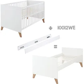 roba Ole Kombi-Kinderbett - Mitwachsendes Gitterbett mit Füßen aus Massivholz - - Umbaubar zum Juniorbett - Holz