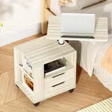 soges Betttisch Laptoptisch Sofatisch aus Holzwerkstoffen hochverstellbar mit drehbar Tischplatte geeignet für Bett Sofa, CT1-MP