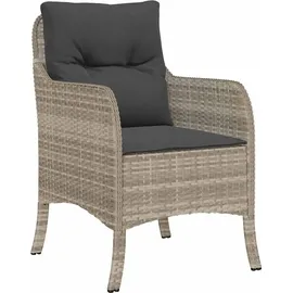 vidaXL 5-teiliges Garten-Essset mit Kissen Hellgrau Poly-Rattan