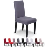 SaintderG® Stuhlhussen 4 Stück Elastische Moderne Beschützer Stuhlhussen, Hochzeit Partys Bankett Deko, bi-Elastic Spannbezug, sehr pflegeleicht und langlebig Universal(Grau, 4 Stück)