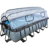 EXIT TOYS EXIT Stone Pool 540 x 250 x 122 cm inkl. Sandfilteranlage, Wärmepumpe, Abdeckung und Poolleiter