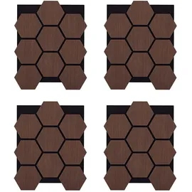 Homestyle4u Akustikpaneele Holz Braun 4 St. 76 x 62 cm