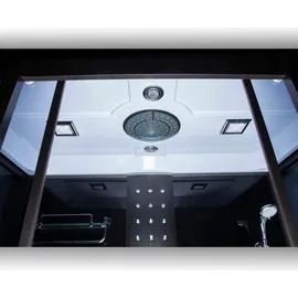 KERRA Hydromassage Duschkabine XL mit Badewanne rechts 151 x 86 cm Schwarz