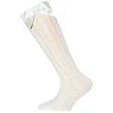 Ewers Kniestrümpfe Traforato Schleife in latte | Gr.: 39-42