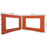 Quick Star Seitenwand für Pavillon 3x3 m 2 Stück Terra/Rotorange 3 x 2,97 m