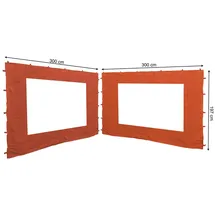 Quick Star Seitenwand für Pavillon 3x3 m 2 Stück Terra/Rotorange 3 x 2,97 m