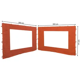 Quick Star Seitenwand für Pavillon 3x3 m 2 Stück Terra/Rotorange 3 x 2,97 m