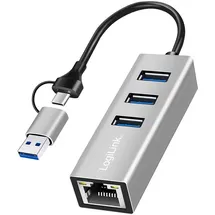 Logilink UA0440 Netzwerkadapter/Hub 5 GBit/s USB-C 3.2 Gen 1