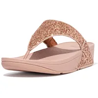 FitFlop Damen Lulu Glitter Toe-thongs Keilsandale, Rose Gold, 37