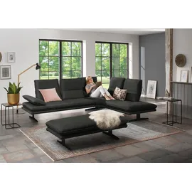 W.Schillig Eckcouch Leder 2-Sitzer Grau